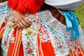 Details of costumes during traditional moravian festival in czech Royalty Free Stock Photo