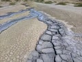 Cracked earth at the Mud Volcanoes