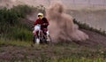 Details of debris in a motocross race