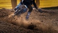 Details of debris in a motocross race, Close-up of motocross wheel