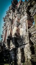 Details decorative balinese art entrance in a Hindu temple