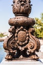 Pont Alexandre III Bridge: Lantern details lamppost. Paris, Fr Royalty Free Stock Photo