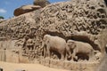 Details of Descent of the Ganges in Mahabalipuram, India Royalty Free Stock Photo