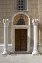 Details of a door of the metropolitan cathedral of Athens, Greece