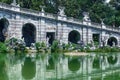 Fountain of Eolo to Royal Palace gardens in Caserta, Italy