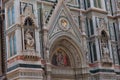 Details of the exterior of the Cattedrale di Santa Maria del Fiore Cathedral of Saint Mary of the Flower. Royalty Free Stock Photo