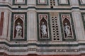 Details of the exterior of the Cattedrale di Santa Maria del Fiore Cathedral of Saint Mary of the Flower. Royalty Free Stock Photo