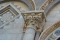 Details of the exterior of the Pisa Cathedral Cattedrale Metropolitana Primaziale di Santa Maria Assunta; Royalty Free Stock Photo