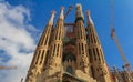 Facade of the famous Sagrada Familia Cathedral, building designed by Antoni Gaudi, which is being build since March 19, 1882. one