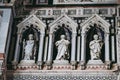 Sculptures of saints of Giotto bell tower facade in Florence, Italy Royalty Free Stock Photo