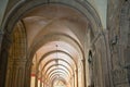 Details of the facade of the Monastery of Santa Maria de Montserrat on the mountain of Montserrat, Spain Royalty Free Stock Photo