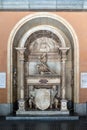 Details of the facade of the Monastery of Santa Maria de Montserrat on the mountain of Montserrat, Spain Royalty Free Stock Photo