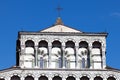 Details of the facade of the San Martino Cathedral in Lucca