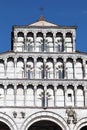 Details of the facade of the San Martino Cathedral in Lucca