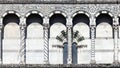 Details of the facade of the San Martino Cathedral in Lucca