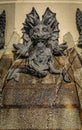 Details of the Fallen Angel Fountain or Fuente del Angel Caido in Buen Retiro Park in Madrid, Spain inaugurated in 1885 Royalty Free Stock Photo