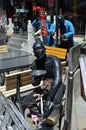 Details the famous Wangfujing street or Donghuamen street in Beijing.