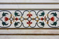 Details of the floral inlays of the taj mahal in Agra