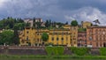 Details of Florence architecture along banks of river Arno, Tuscany