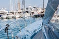 Luxury yachts, Monaco yacht show 2018. Monte-Carlo, France. unique boats, sailing life. Royalty Free Stock Photo