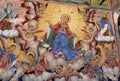 Details of a fresco and Orthodox icon painting in Rila Monastery church in Bulgaria Royalty Free Stock Photo