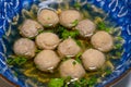 Details of fresh beef meatballs in the bowl Royalty Free Stock Photo