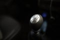 Details with a gear shift knob of a manual gearbox car Royalty Free Stock Photo