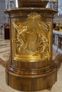 Details of a gilded pillar at the Tomb of Saint Peter in the Basilica of Saint Peter in Rome Royalty Free Stock Photo