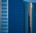 Details of glass facades of business buildings in Frankfurt, Germany