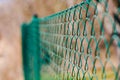 Details of green chained fence Royalty Free Stock Photo