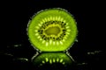 Structure of kiwi with backlight Royalty Free Stock Photo