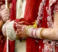 Details of groom`s and bride`s wear at the punjabi wedding,