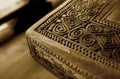 Details of a Hand-carved wooden table
