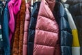 Details from hanging Winter Jackets