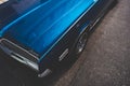 Details of the historic vintage car Mercury with blue paint