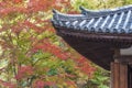 Details of historical Japanese building in Kyoto in autumn season Royalty Free Stock Photo