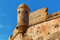 Details of the historical walls of the Essaouira fortress in Morocco on a summer sunny day Royalty Free Stock Photo