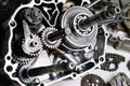 Motorcycle engine details Royalty Free Stock Photo