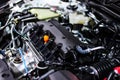 Details inside of a private car engine. Select focus Royalty Free Stock Photo