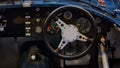 Details of interior classic car. Classic car steering wheel Royalty Free Stock Photo