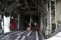 Details with the interior of a Lockheed C-130 Hercules military cargo airplane on the The Romanian Air Force 90th Airlift Base