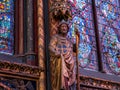 Details of the interior of the Sainte-Chapelle or Holy Chapel,a gothic building full of