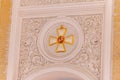 Details of the interior view of the Georgievsky hall in the Grand Kremlin Palace in Moscow. Royalty Free Stock Photo