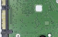 Details of an internal hard disk drivers. Close up. Data, hardware and information concept