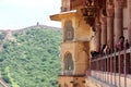 The details of intricate carvings around the Amer or Amber Fort
