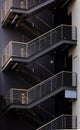 Details of Ladder beside the building view. Line pattern of Architecture geometric