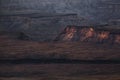 Details of Layers of the Fish River Canyon at sunrise.