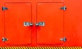 Details of a lockers at fire truck. Royalty Free Stock Photo