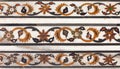 Details of marble surface with stone inlay of Diwan-i-Khas palace in Agra fort, Uttar Pradesh, India Royalty Free Stock Photo