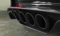 Details of a matte black Bugatti Chiron